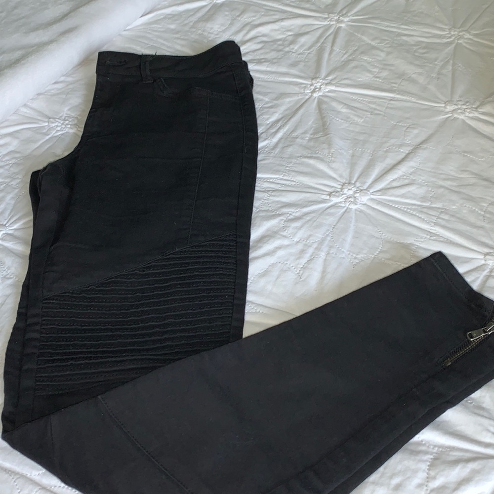 Zara Black Moto Jeans